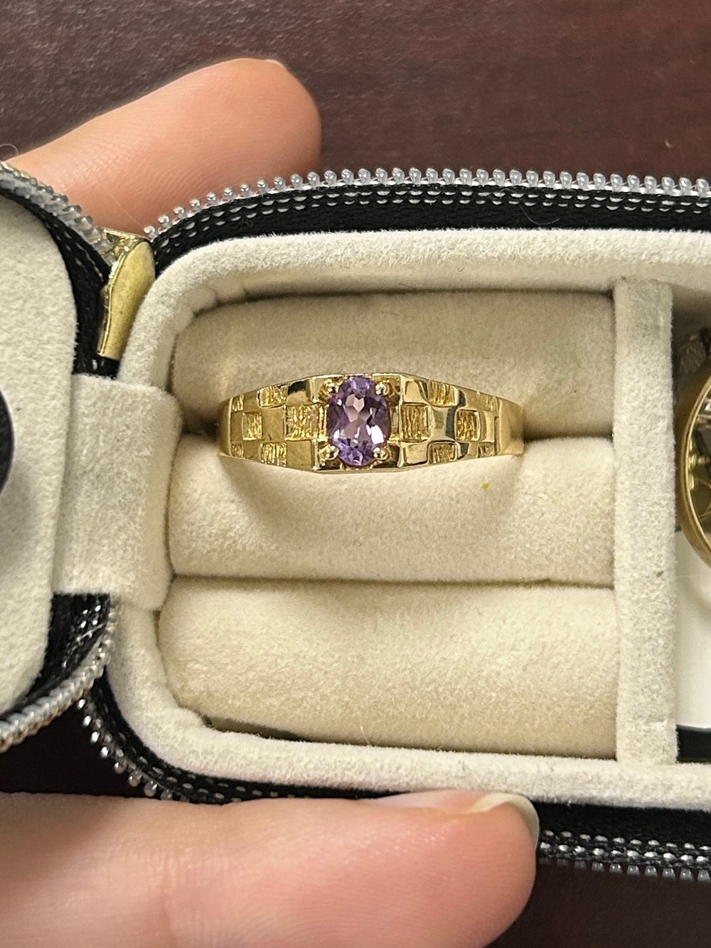 10K Gold Ring with Amethyst Stone